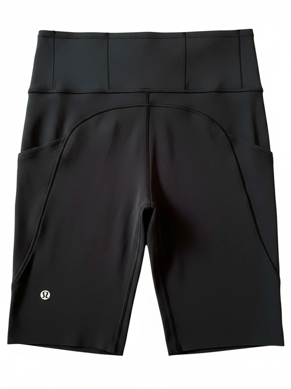 Lululemon Invigorate Everlux Black High-Rise Shorts Multi Pockets | EUC